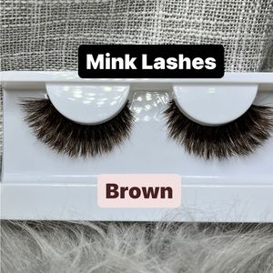 Brown Mink Lashes 16MM 3D Full Volume Medium Eyelashes